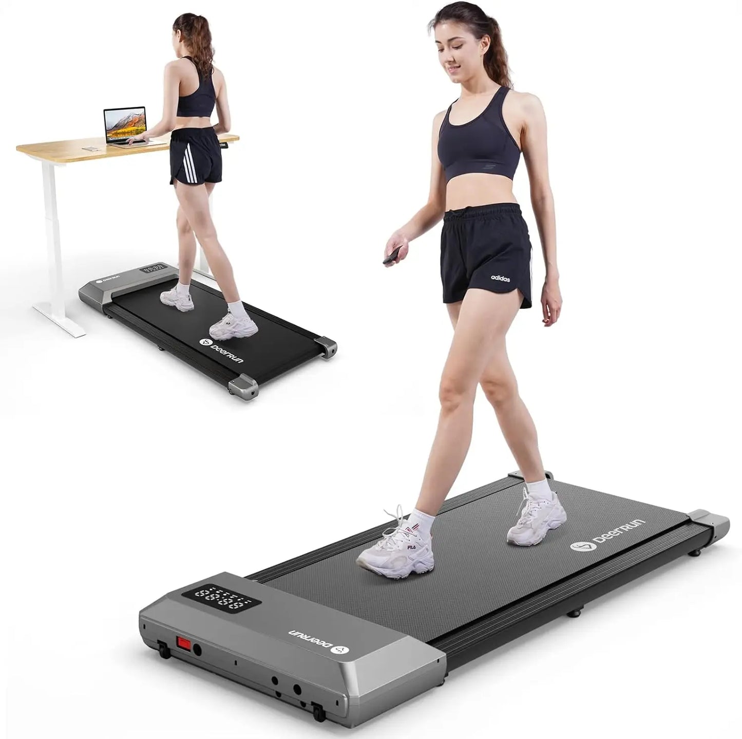 Deerrun 2024 Upgrade Treadmills for Home, Smart Raceable Powerful Quiet Walking Pad Treadmill, Remote Control & Smart App